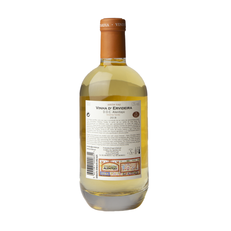 VINHA D'ERVIDEIRA VINDIMA TARDIA 2020 375 ML | Ervideira Sociedade Agricola Lda | Garrafeira Genuína - Genuinamente apaixonados pelo Vinho