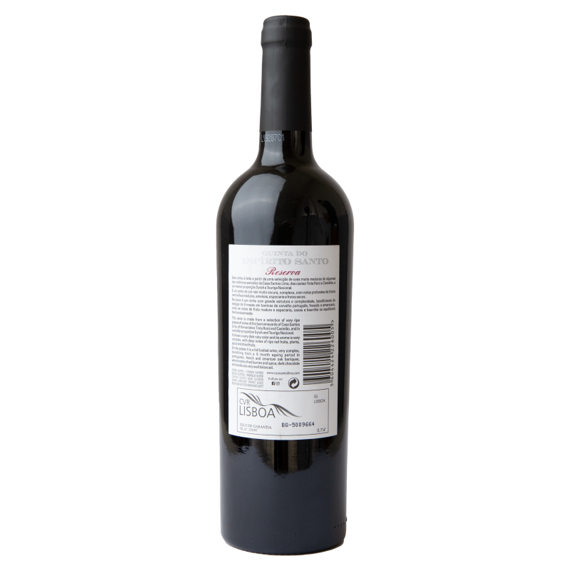 QUINTA DO ESPIRITO SANTO TINTO RESERVA 2021 750 ML | Casa Santos Lima | Garrafeira Genuína - Genuinamente apaixonados pelo Vinho