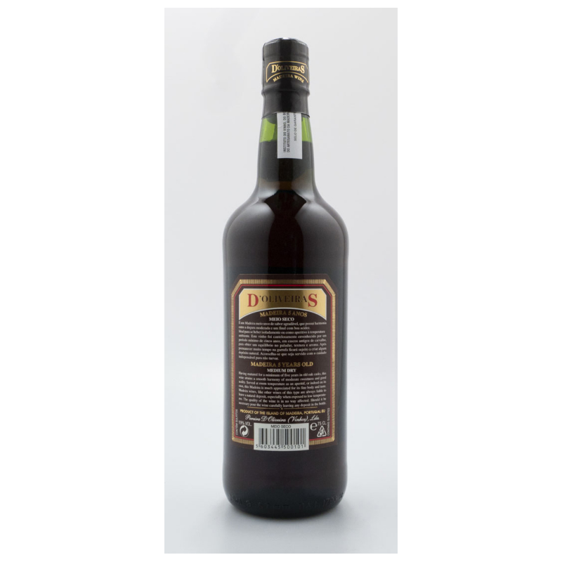 MADEIRA D'OLIVEIRA 5 YEARS MEDIUM DRY | D'Oliveiras | Garrafeira Genuína - Genuinamente apaixonados pelo Vinho
