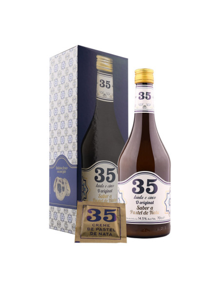 LICOR 35 ORIGINAL SABOR PASTEL DE NATA 700 ML | LICOR 35 | Garrafeira Genuína - Genuinamente apaixonados pelo Vinho