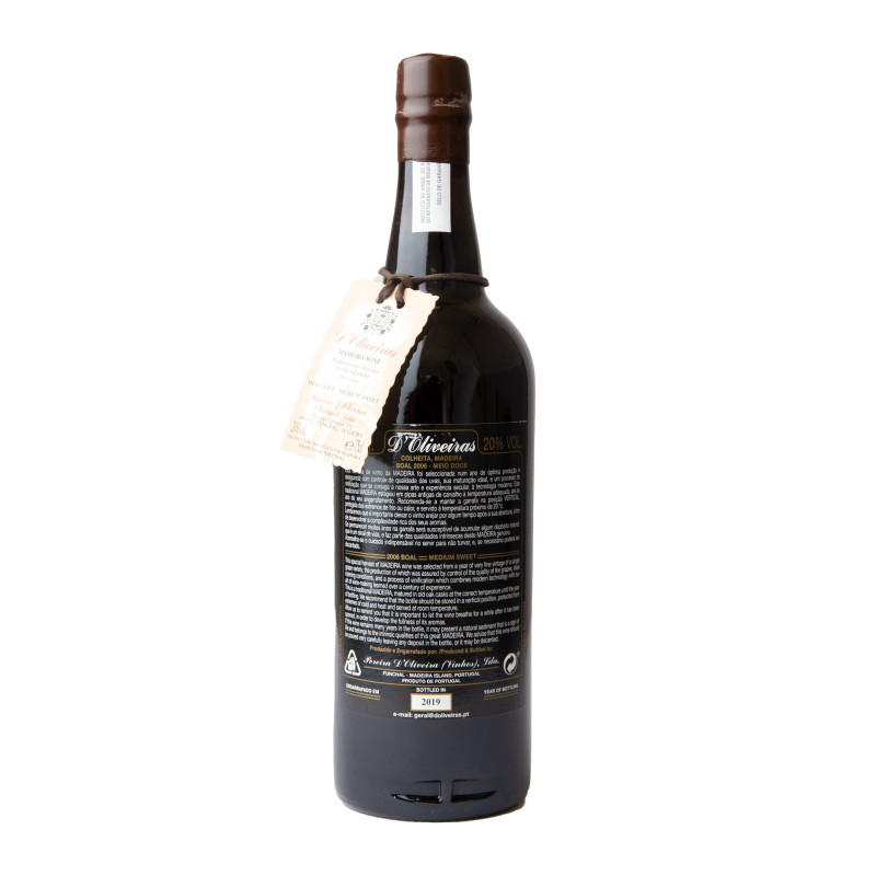 MADEIRA D'OLIVEIRA BOAL COLHEITA 2006 750 ML | D'Oliveiras | Garrafeira Genuína - Genuinamente apaixonados pelo Vinho